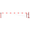 Swing barrier | with bracing tube and | pull rope reinforcement | to be fixed by plugs, hot-dip galvanized and red coated with white reflecting rings | Barrier arm length: 5000 mm | for padlock